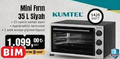 KUMTEL MİNİ FIRIN 35 L SİYAH